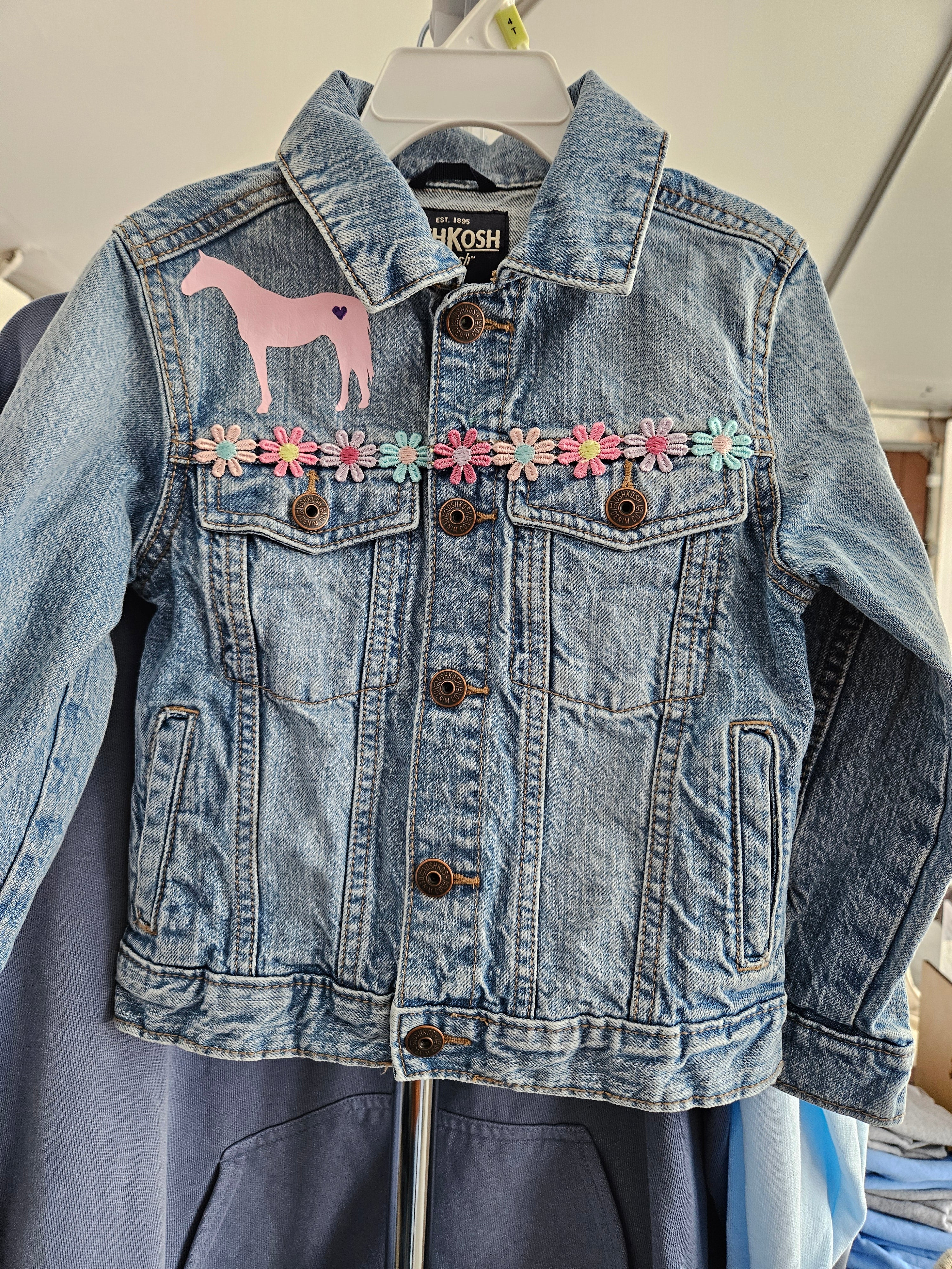 Children's Pink Pony Jean Jackets